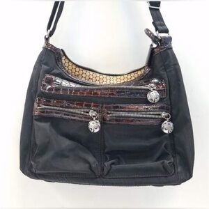 Brighton Black and Brown Crossbody Bag